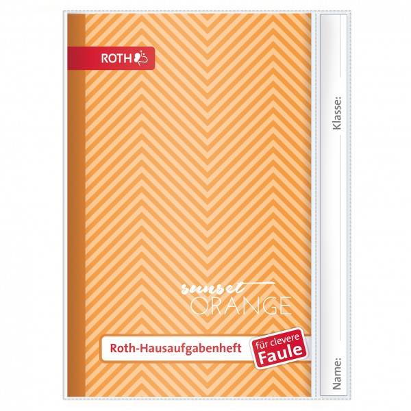 Roth Ideen Hausaufgabenheft Unicolor für clevere Faule Sunset Orange