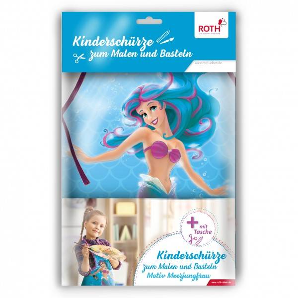 Roth Ideen Kinderschürze, ca. 40x60 cm, zum Malen und Basteln, 100% Polyester, Meerjungfrau Outlet