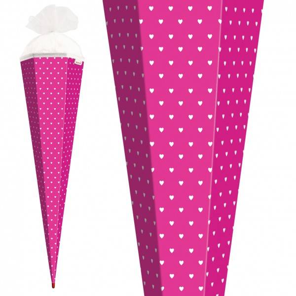 Roth Ideen Basteltüte groß 85cm, Knallpink mit weißen Herzen Begrenztes Angebot