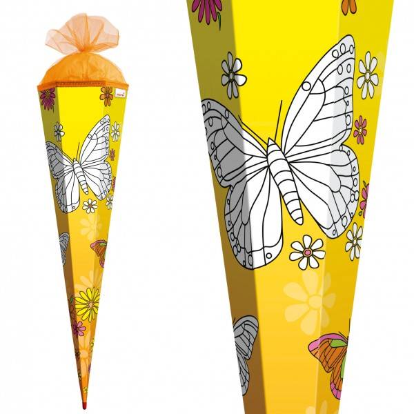 Roth Ideen Scribble-Schultüte zum Ausmalen Schmetterling 85cm Valentinstagsangebot