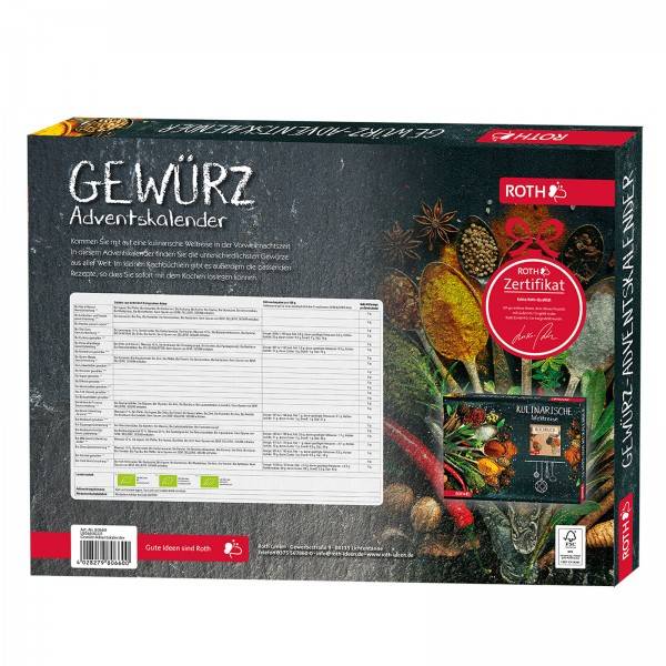 Roth Ideen Bio Gewürz Adventskalender - kulinarische Reise um die Welt Letzte 3 Tage