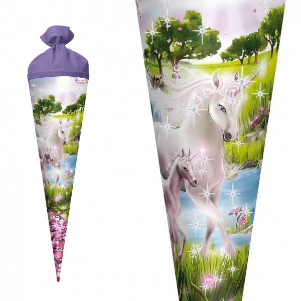 Roth Ideen Schultüte groß 70cm, Einhorn mit Fohlen mit Glitter Clearance-Verkauf