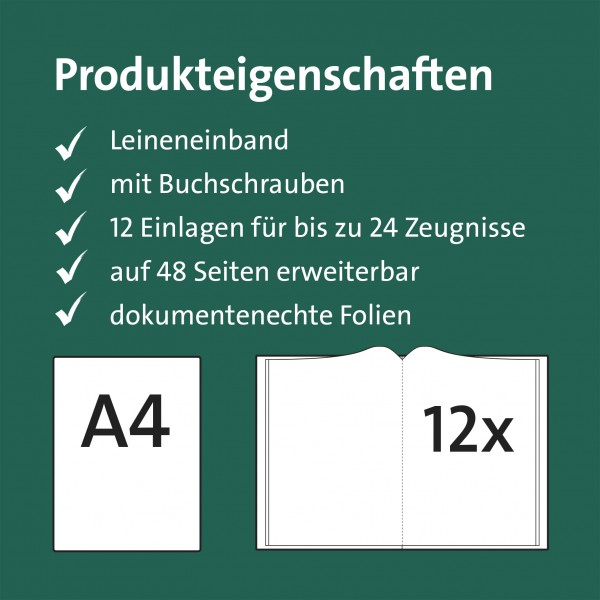 Roth Ideen Zeugnismappe Spectrum mit Buchschrauben Mint Auslauf