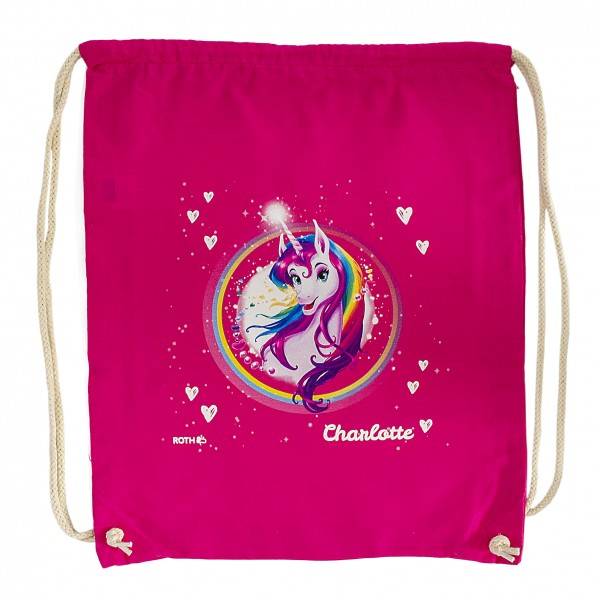 Roth Ideen Turnbeutel Einhornportrait, fuchsia Blitzverkäufe