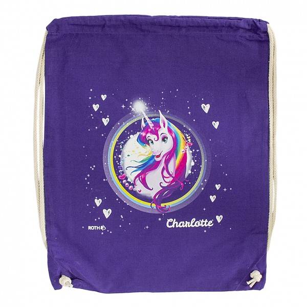 Roth Ideen Turnbeutel Einhornportrait, purple Kostenloser Versand