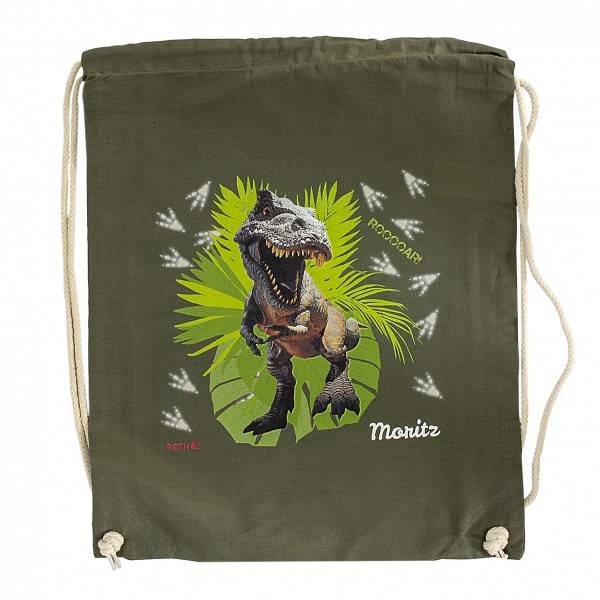 Roth Ideen Turnbeutel T-Rex, olive green Fabrik Onlineshop