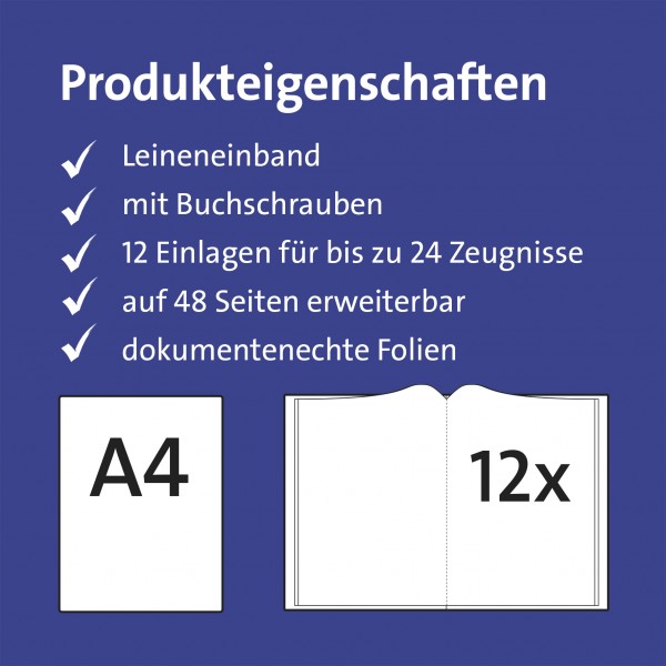 Roth Ideen Zeugnismappe Spectrum mit Buchschrauben Blue Top Angebot