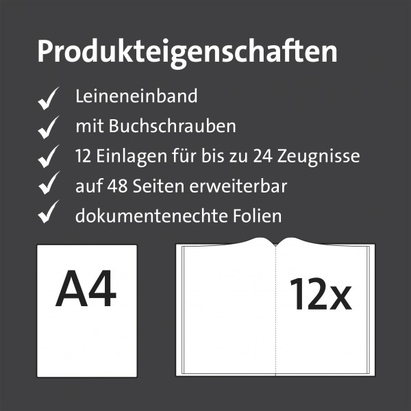 Roth Ideen Zeugnismappe Spectrum mit Buchschrauben Grey Neueste Mode