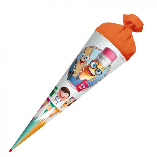 Roth Ideen Motiv-Schultüte, Schulfreunde, 70 cm, rund, Rot(h)-Spitze, Filzverschluss Versandkostenfrei