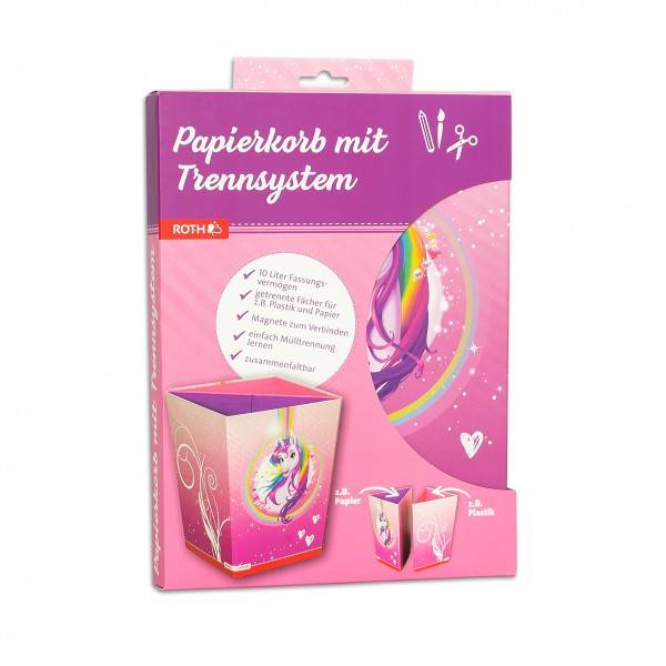 Roth Ideen Faltbarer Papierkorb mit Trennsystem, Einhornportrait Bis zu 55% Rabatt