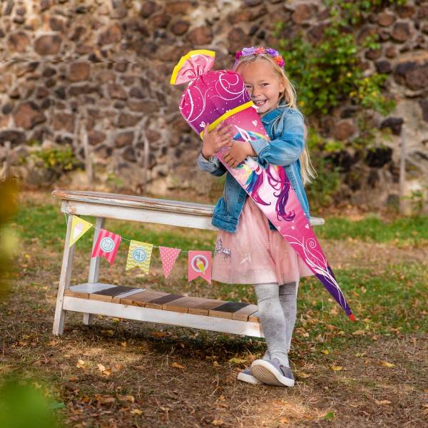 Roth Ideen Schultüte groß 85cm, Stoffwunder Einhornportrait Kauf eins, bekomm eins gratis