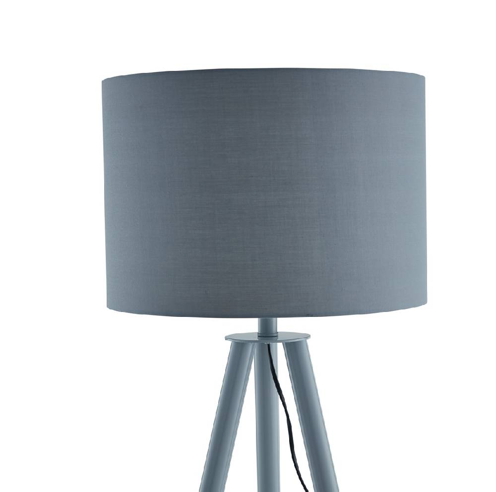 Salesfever Stilvolle Grau / Eiche Stehlampe Tripod Outlet