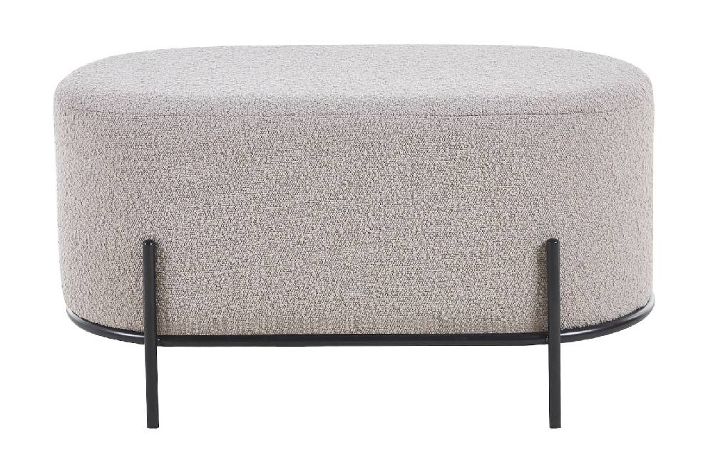 Salesfever Polsterhocker Bouclé Stoff Taupe Ottie