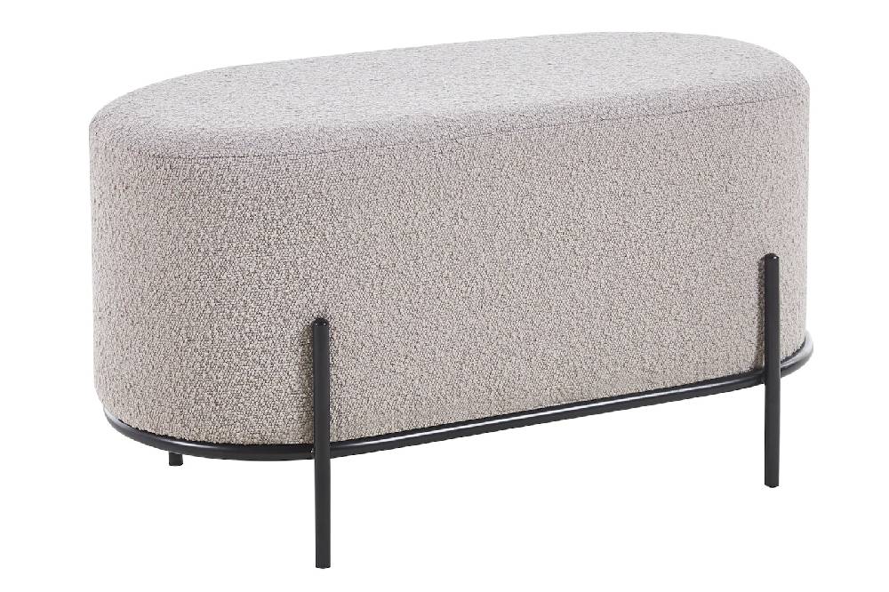 Salesfever Polsterhocker Bouclé Stoff Taupe Ottie Angebote