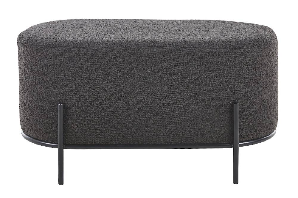 Salesfever Polsterhocker Bouclé Stoff Anthrazit Ottie