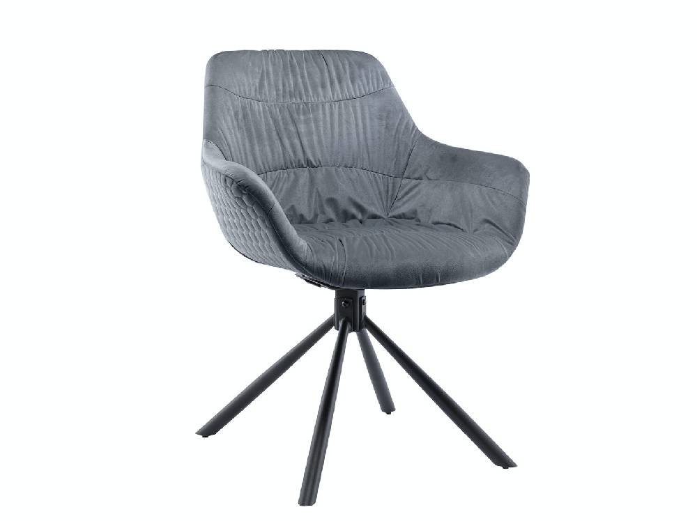Salesfever Armlehnstuhl mit Wabensteppung Samt Grau Harvey Fabrik Onlineshop
