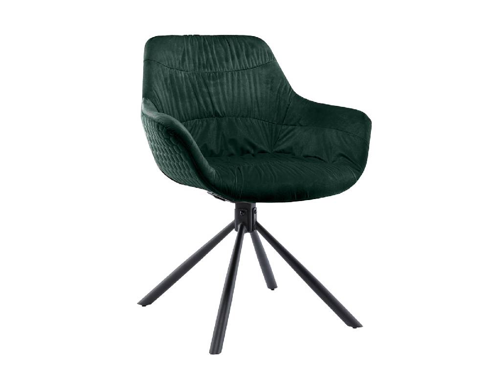 Salesfever Armlehnstuhl mit Wabensteppung Samt Tannengrün Harvey Sonderangebot
