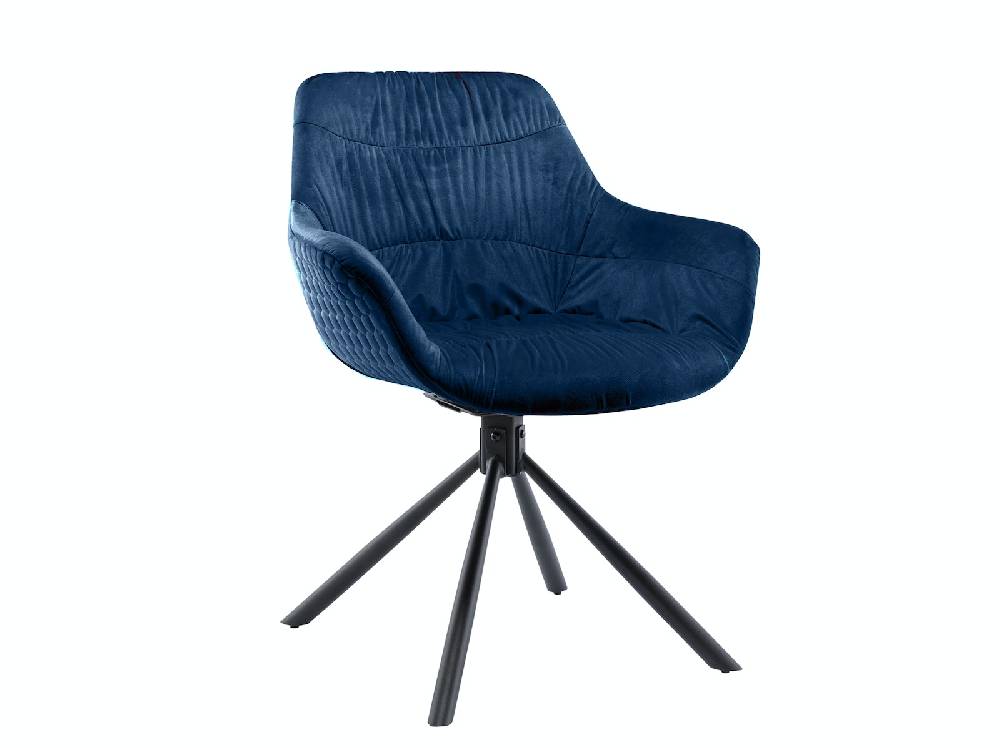 Salesfever Armlehnstuhl mit Wabensteppung Samt Blau Harvey Versandkostenfrei