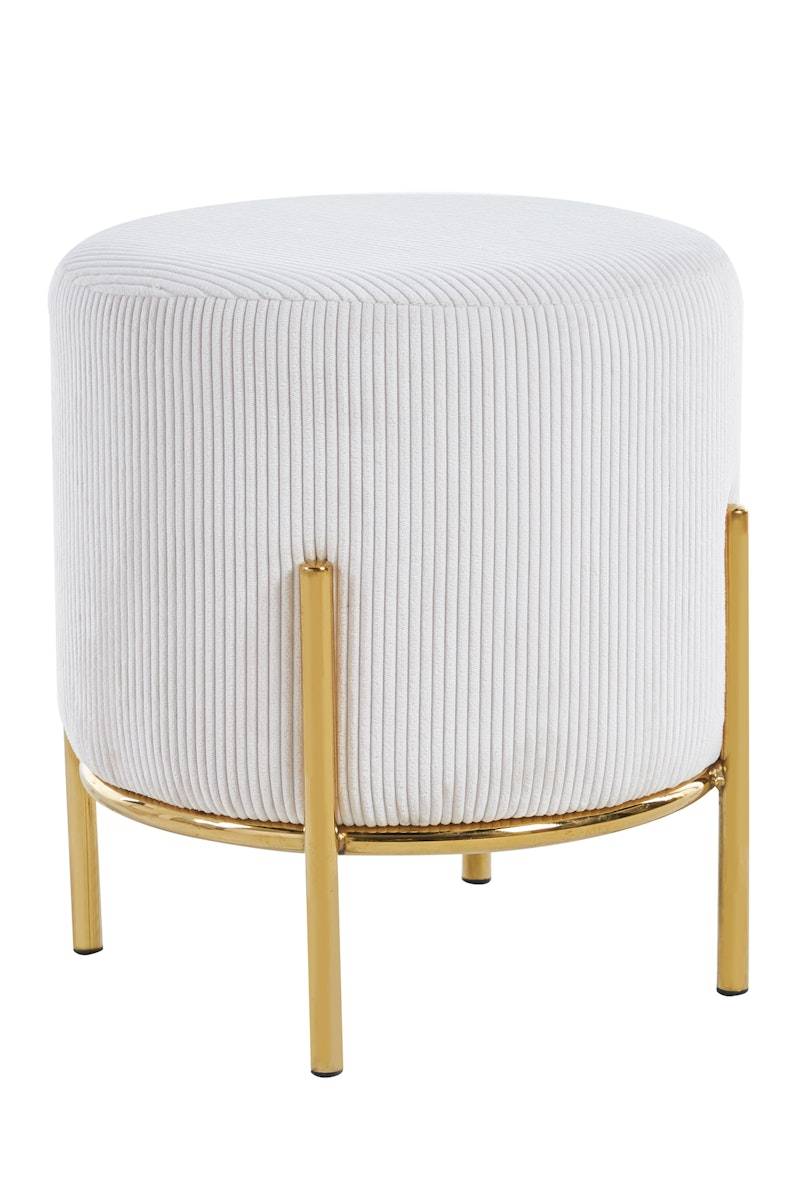 Salesfever Polsterhocker Ø35 cm Cord Optik Beige Cosy Exklusivangebot