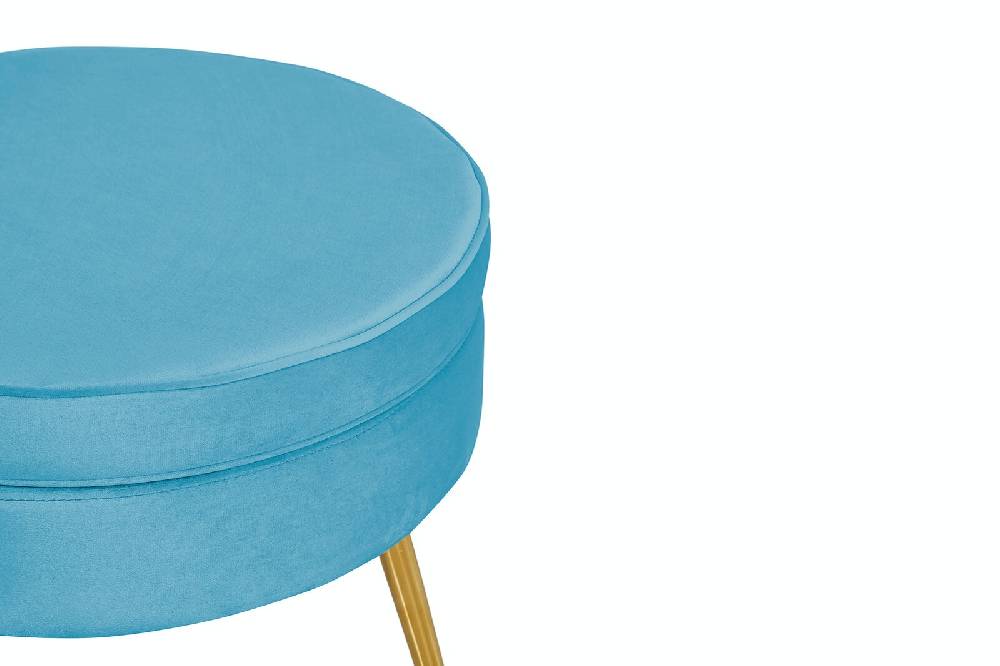 Salesfever Sitzpouf Blau rund aus Samt Arielle Osterangebot