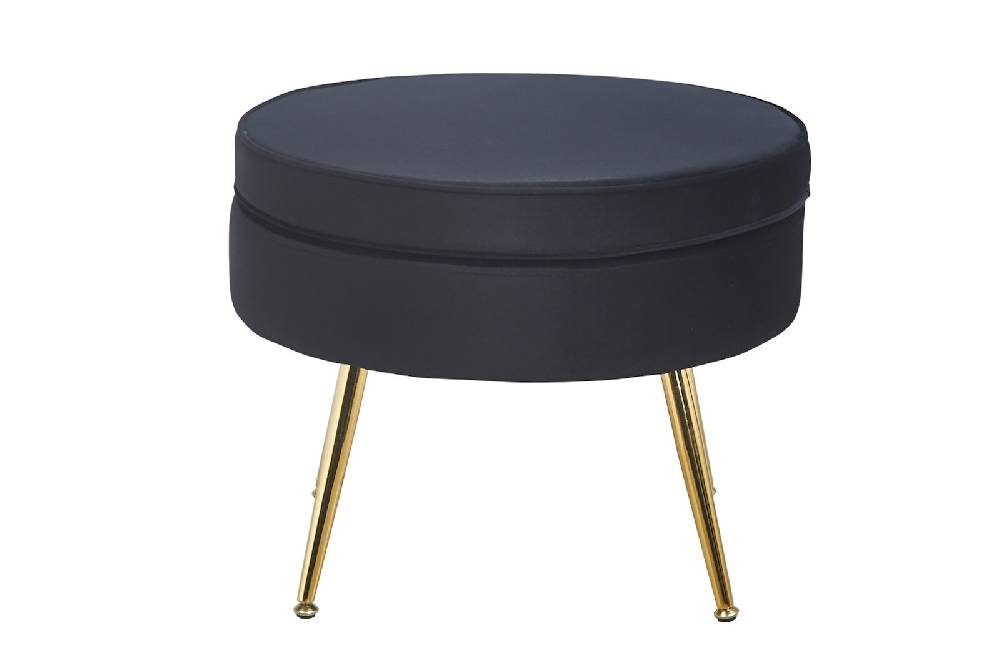 Salesfever Sitzpouf Schwarz rund aus Samt Arielle Muttertagsangebot