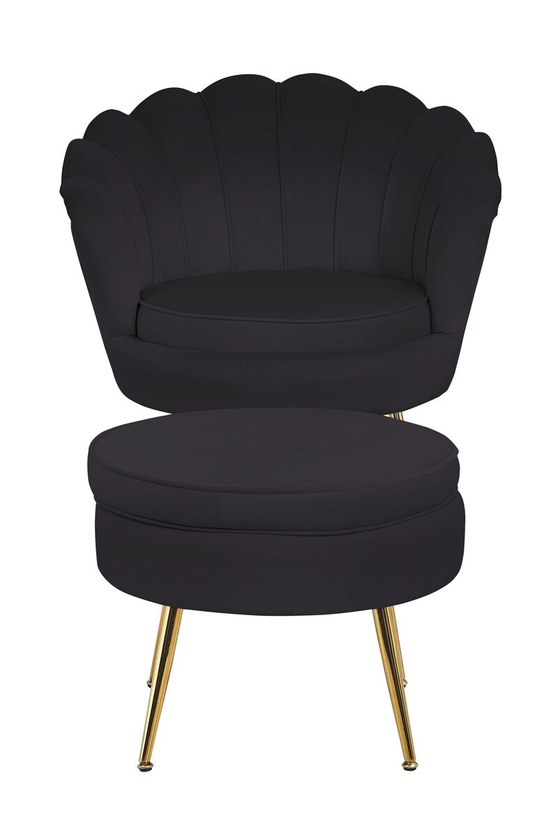 Salesfever Sitzpouf Schwarz rund aus Samt Arielle Muttertagsangebot