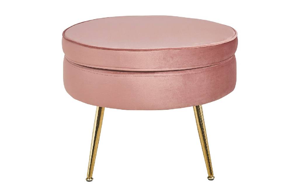 Salesfever Sitzpouf Rose rund aus Samt Arielle Vatertagsangebot