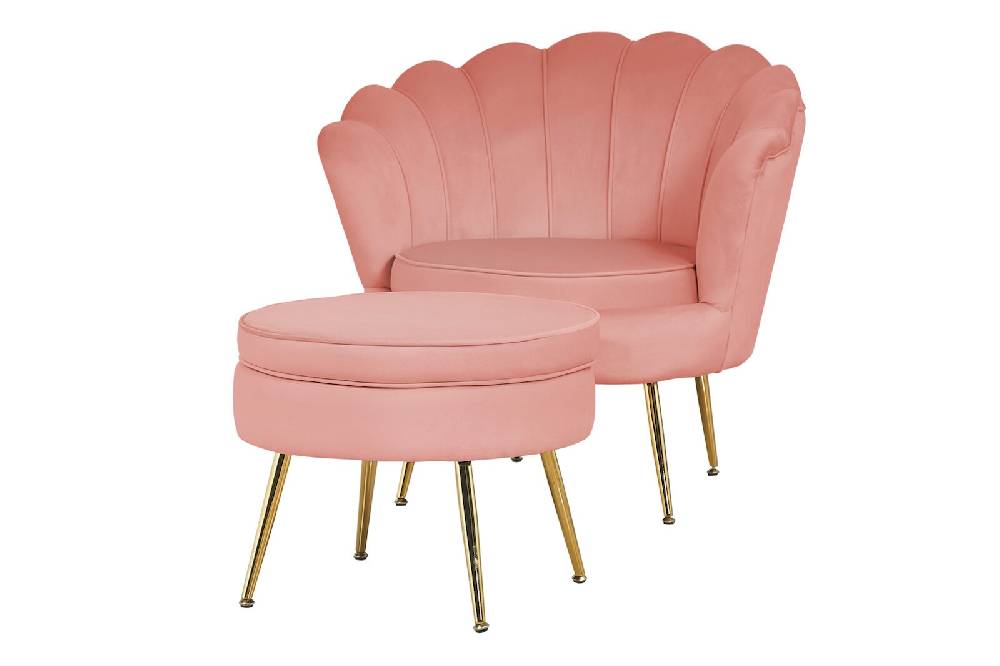 Salesfever Sitzpouf Rose rund aus Samt Arielle Vatertagsangebot