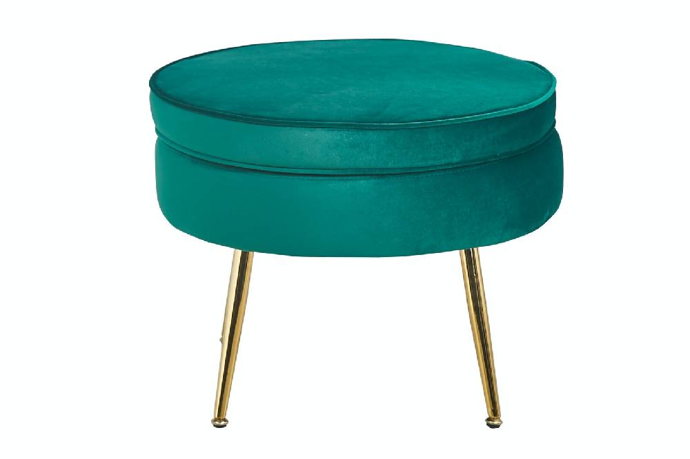 Salesfever Sitzpouf Grün rund aus Samt Arielle Valentinstagsangebot