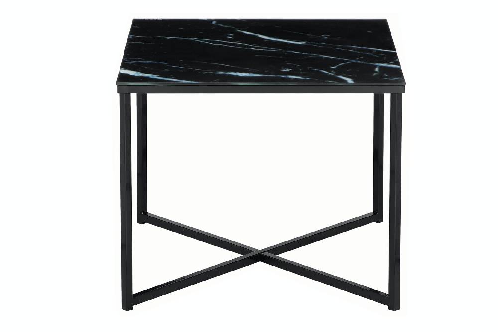 Salesfever Beistelltisch Schwarz 50x50x42 cm Marmoroptik Dalia Jubiläumsangebot