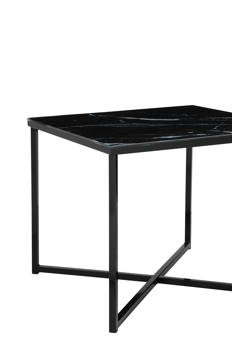 Salesfever Beistelltisch Schwarz 50x50x42 cm Marmoroptik Dalia Jubiläumsangebot