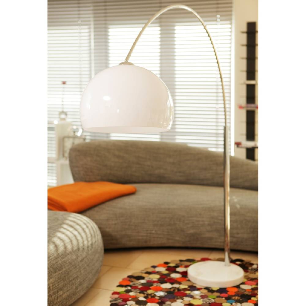 Salesfever Bogenlampe weiß Big Deal mit Marmorfuß Heißer Verkauf