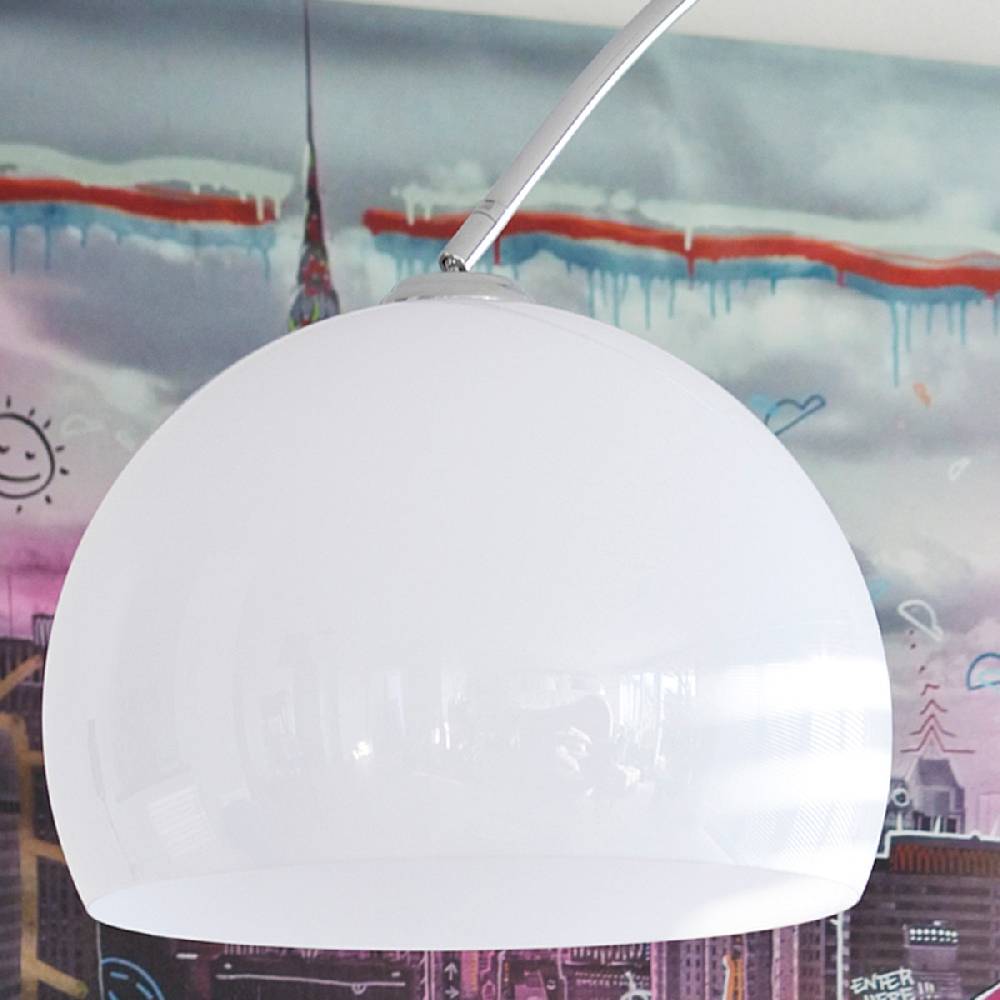 Salesfever Bogenlampe weiß Big Deal mit Marmorfuß Heißer Verkauf