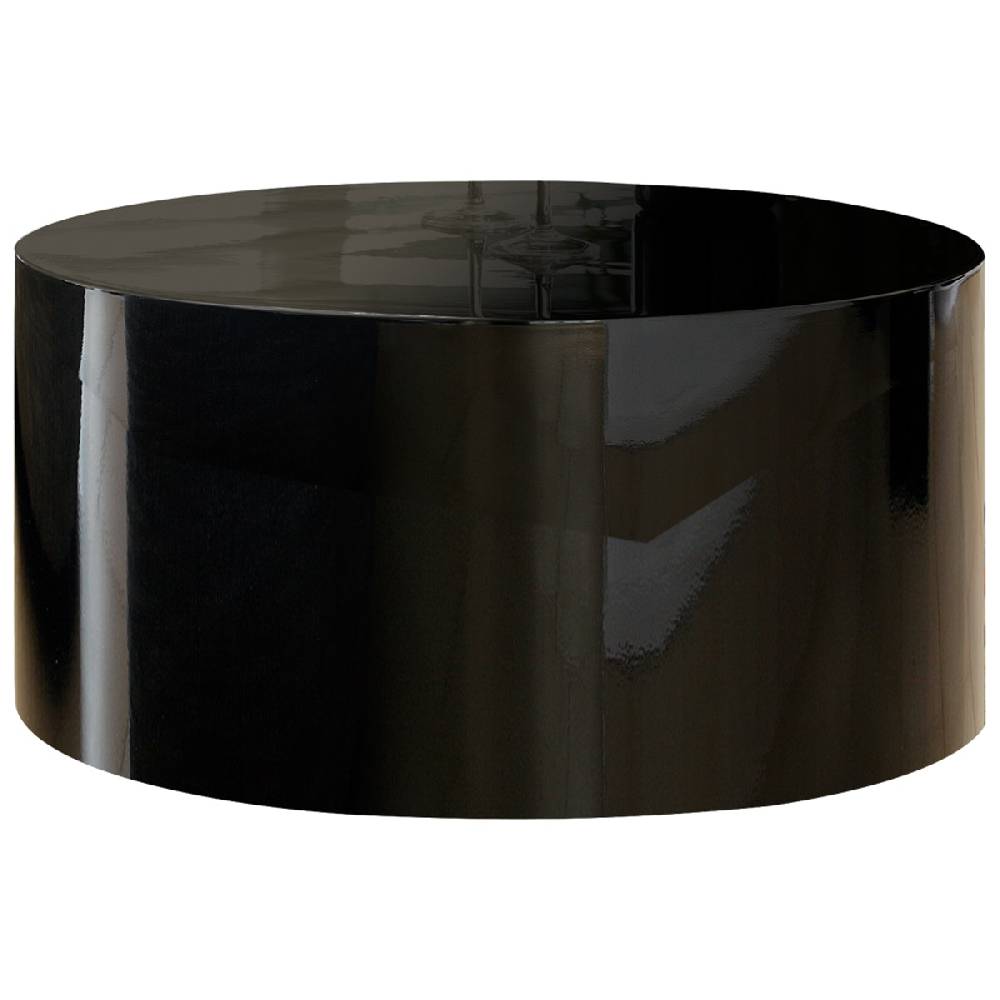 Salesfever Couchtisch schwarz 60 cm rund Kubus Hochglanz