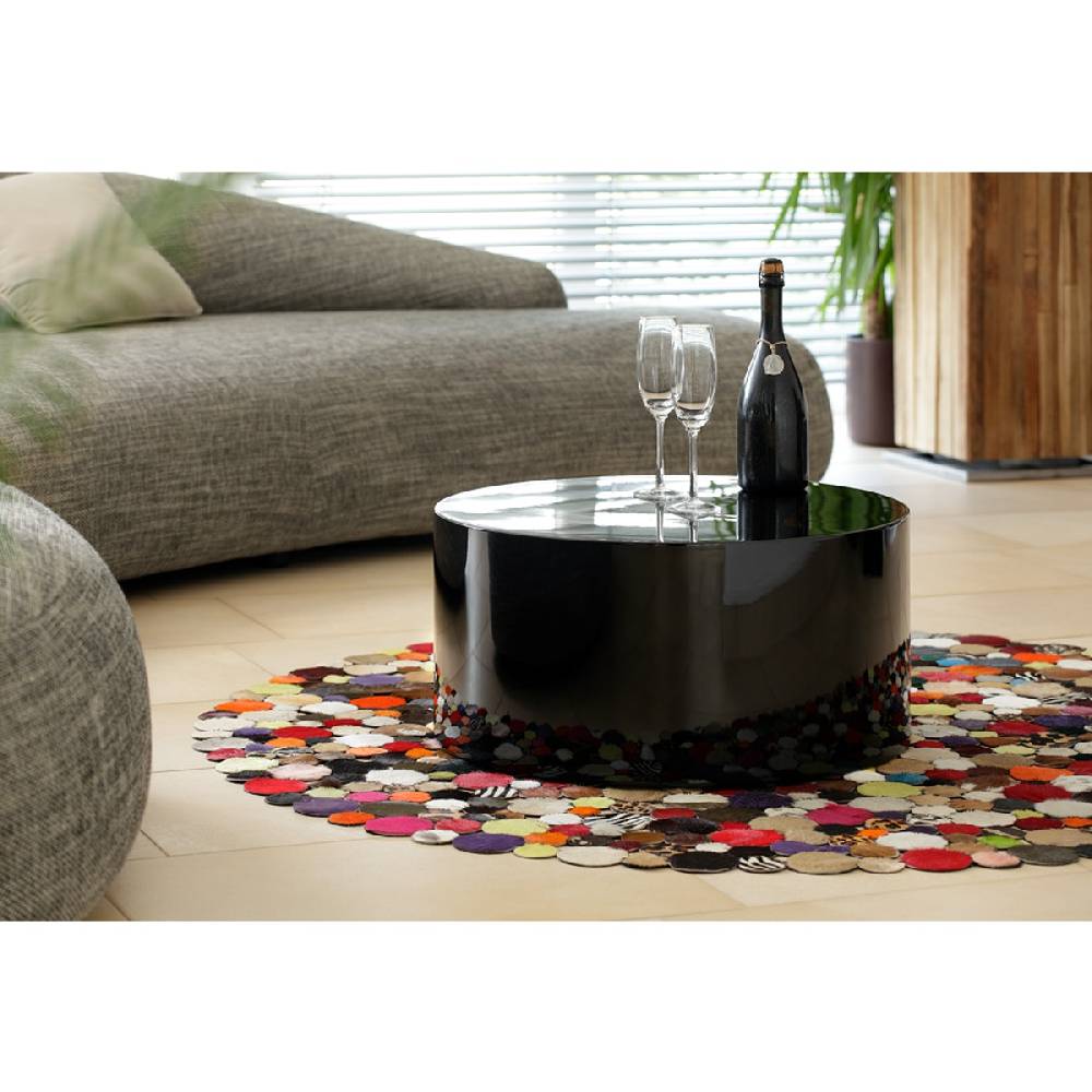 Salesfever Couchtisch schwarz 60 cm rund Kubus Hochglanz Zeitlich begrenztes Angebot