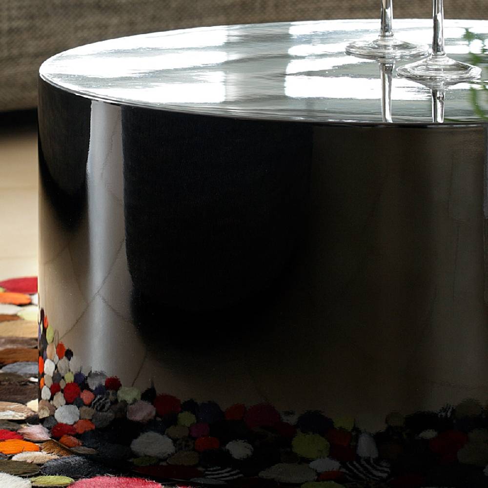 Salesfever Couchtisch schwarz 60 cm rund Kubus Hochglanz Zeitlich begrenztes Angebot