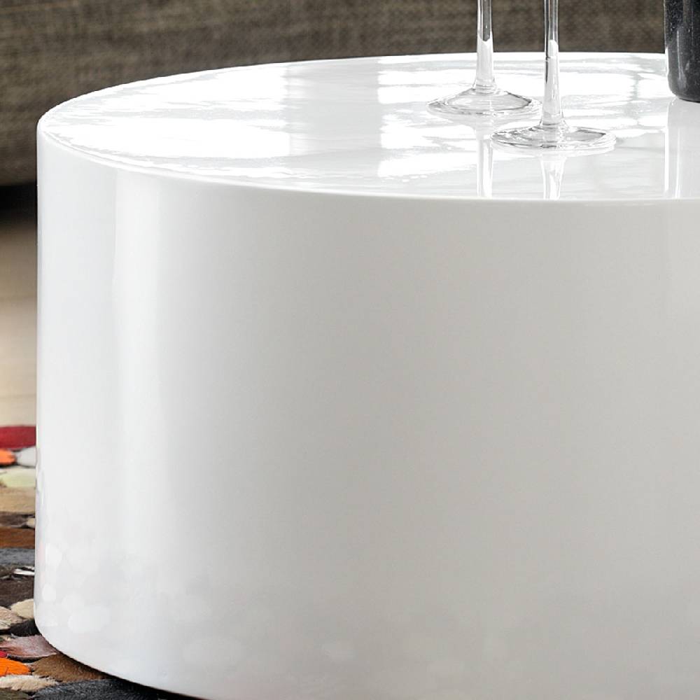 Salesfever Couchtisch weiß 60 cm rund Kubus Hochglanz Exklusive Angebote