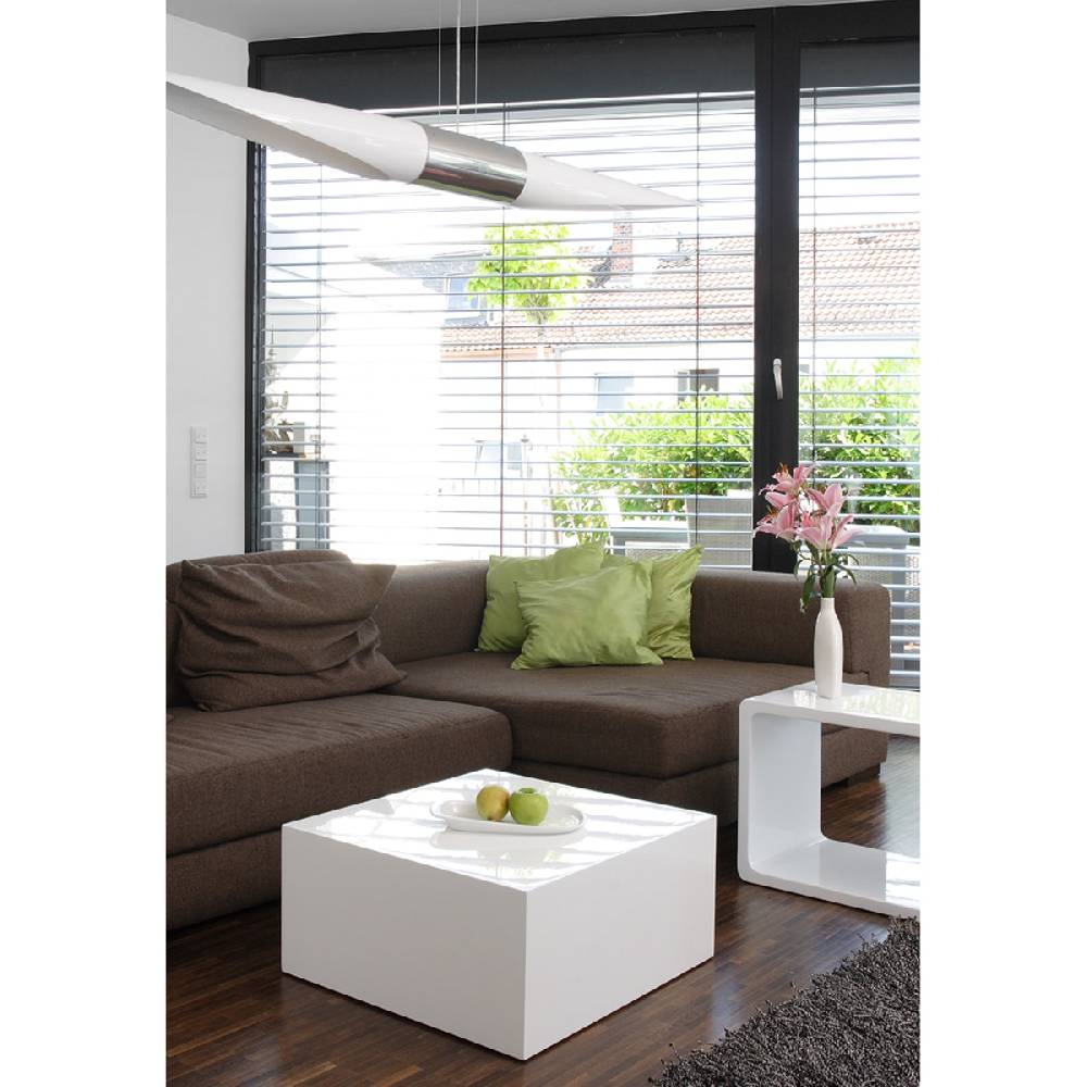 Salesfever Couchtisch weiß 60 cm quadratisch Kubus Hochglanz Große Rabatte