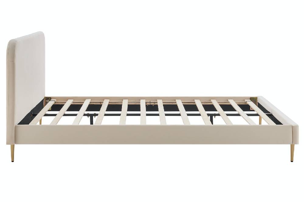 Salesfever Polsterbett Beige mit Samtbezug 140x200 cm Copenhagen Saisonale Angebote