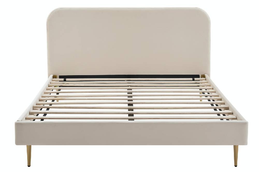 Salesfever Polsterbett Beige mit Samtbezug 140x200 cm Copenhagen Saisonale Angebote