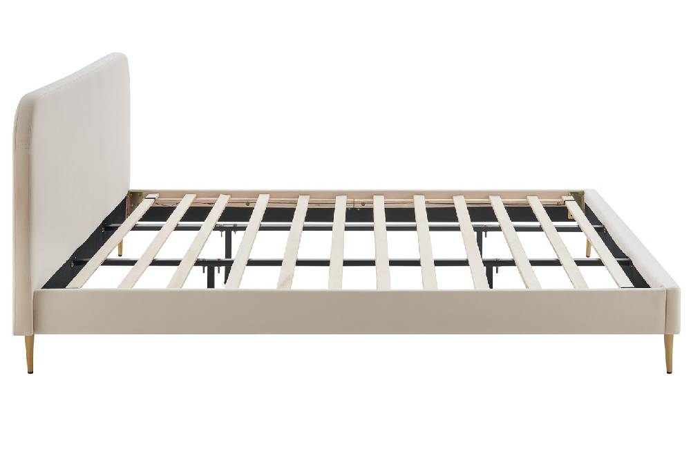 Salesfever Polsterbett Beige mit Samtbezug 180x200 cm Copenhagen Tägliche Deals