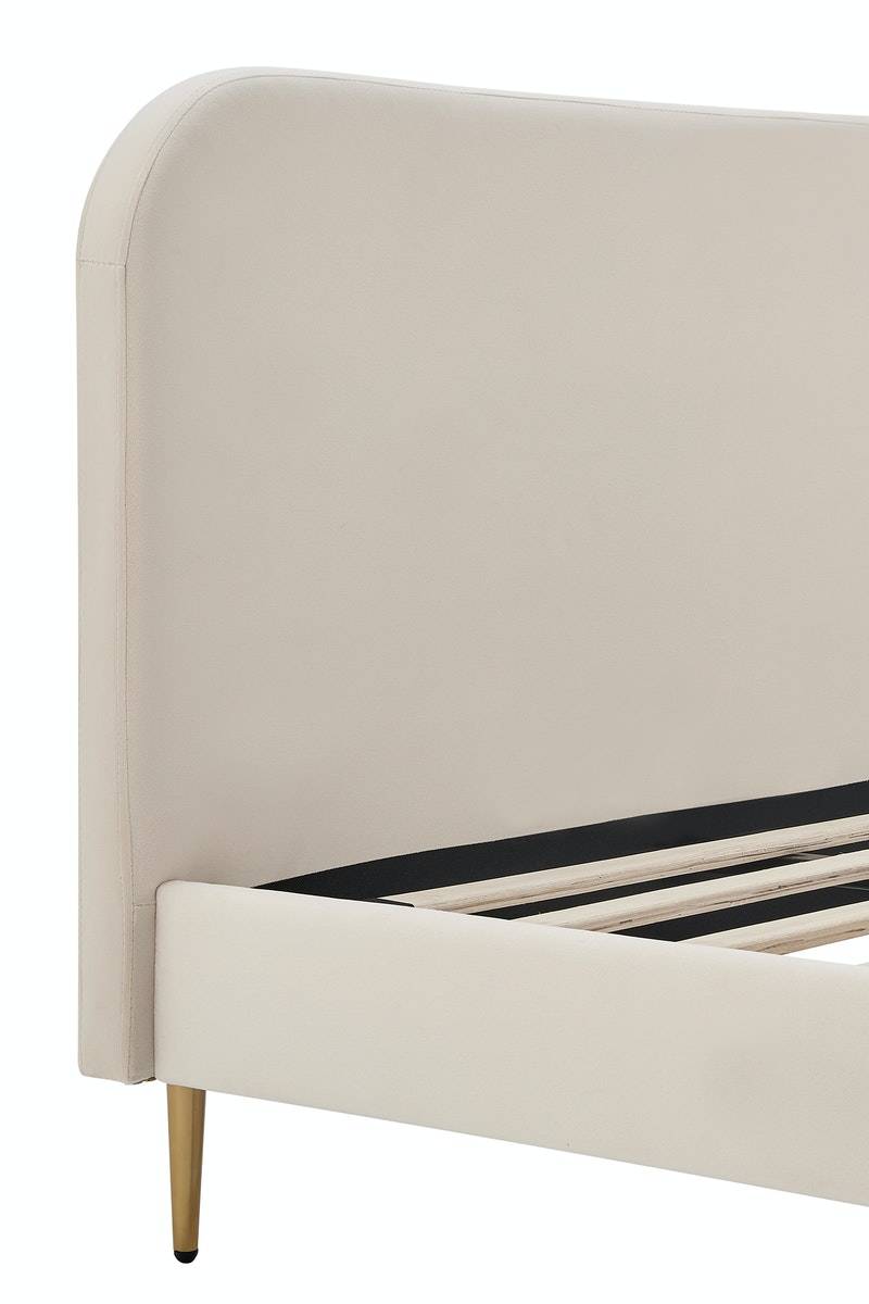 Salesfever Polsterbett Beige mit Samtbezug 180x200 cm Copenhagen Tägliche Deals