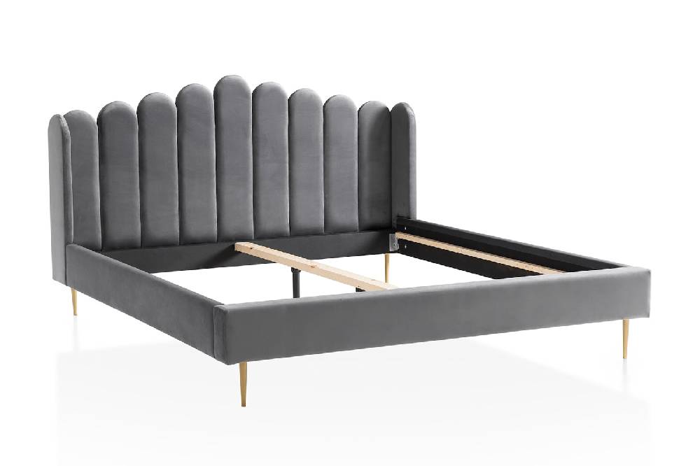 Salesfever Muschelbett Grau, Gold aus Samt Arielle Riesige Ersparnisse
