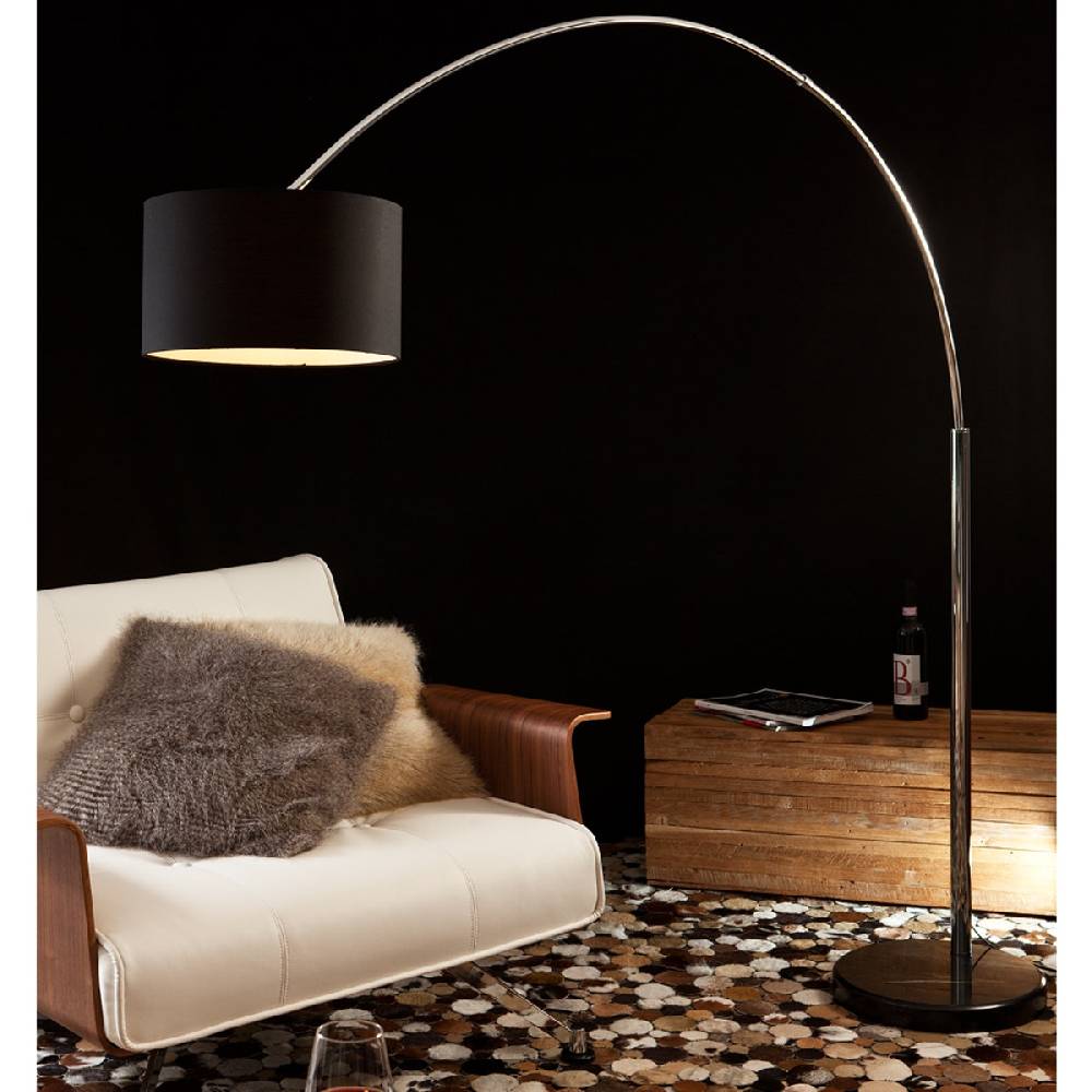 Salesfever Bogenlampe schwarz Alumi groß mit Dimmer Kostenlose Rückgabe