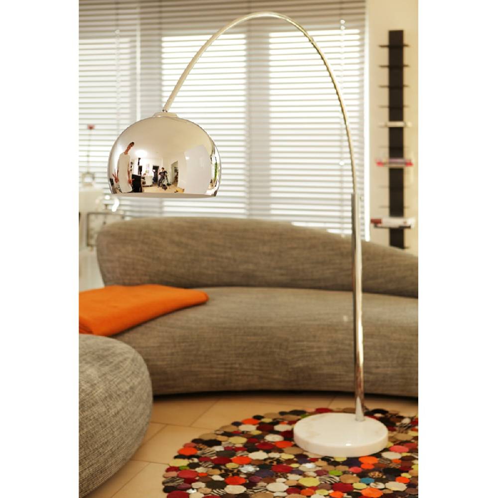 Salesfever Bogenlampe chrom Big Deal mit Marmorfuß Letzte 3 Tage