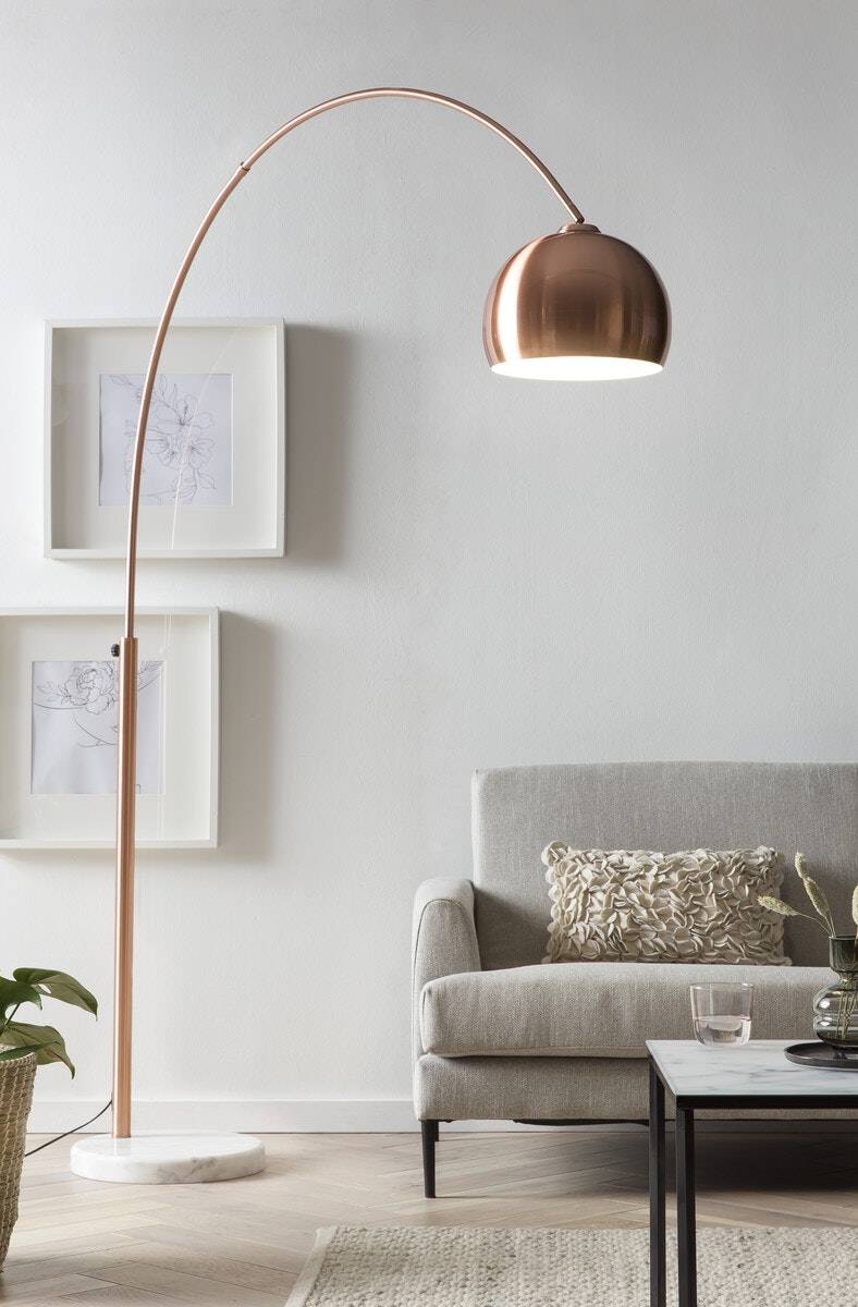 Salesfever Bogenlampe Kupfer mit Marmorfuß Big Deal Neueste Stile