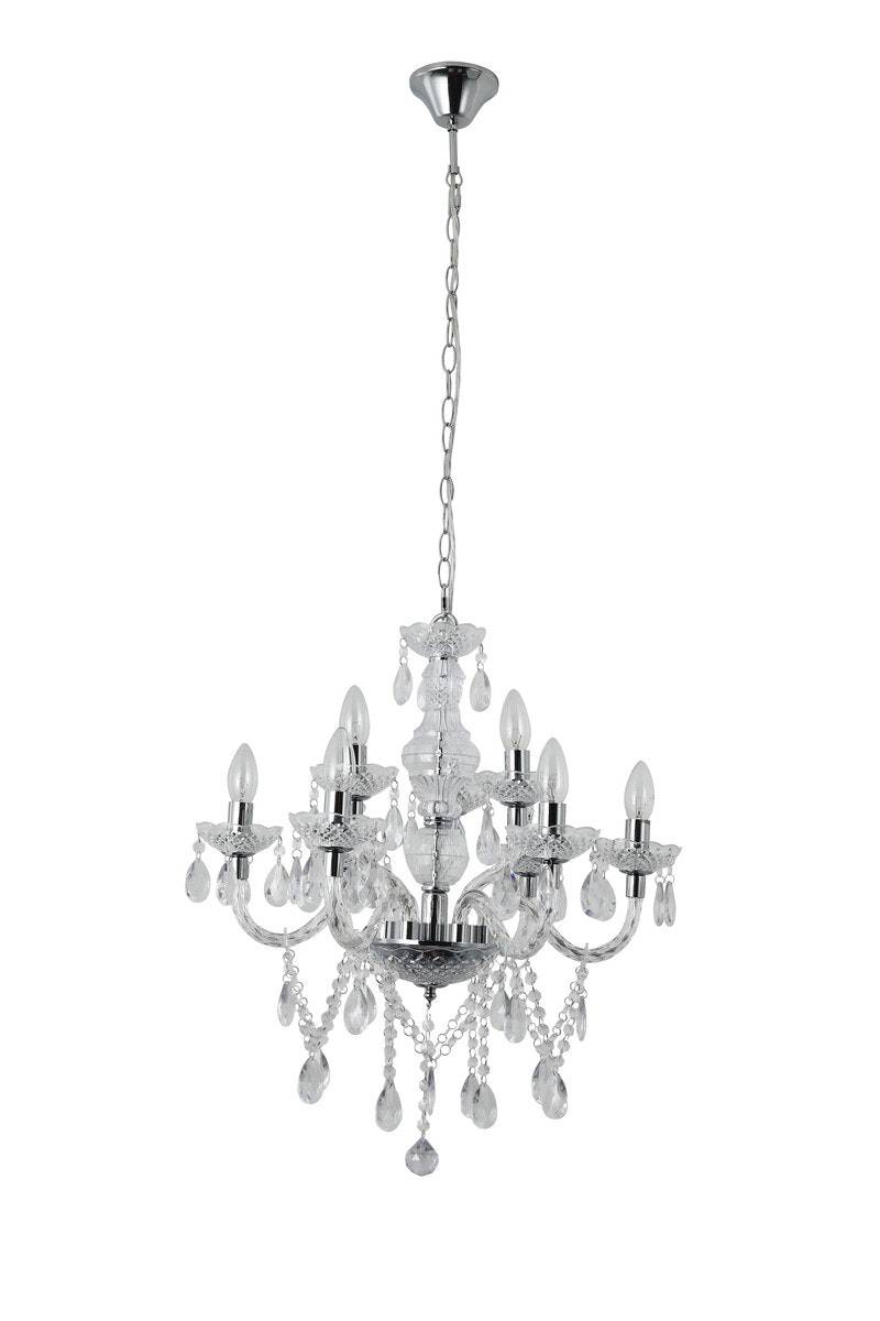 Salesfever Kronleuchter transparent 9-flammig aus Acryl-Glas Luxe