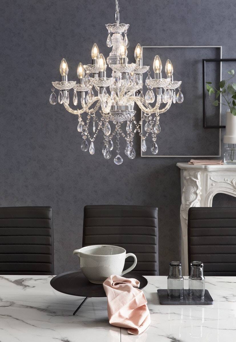 Salesfever Kronleuchter transparent 9-flammig aus Acryl-Glas Luxe Bis zu 65% Rabatt