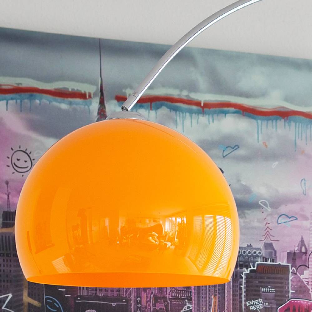 Salesfever Bogenlampe orange Big Deal mit Marmorfuß Riesige Rabatte