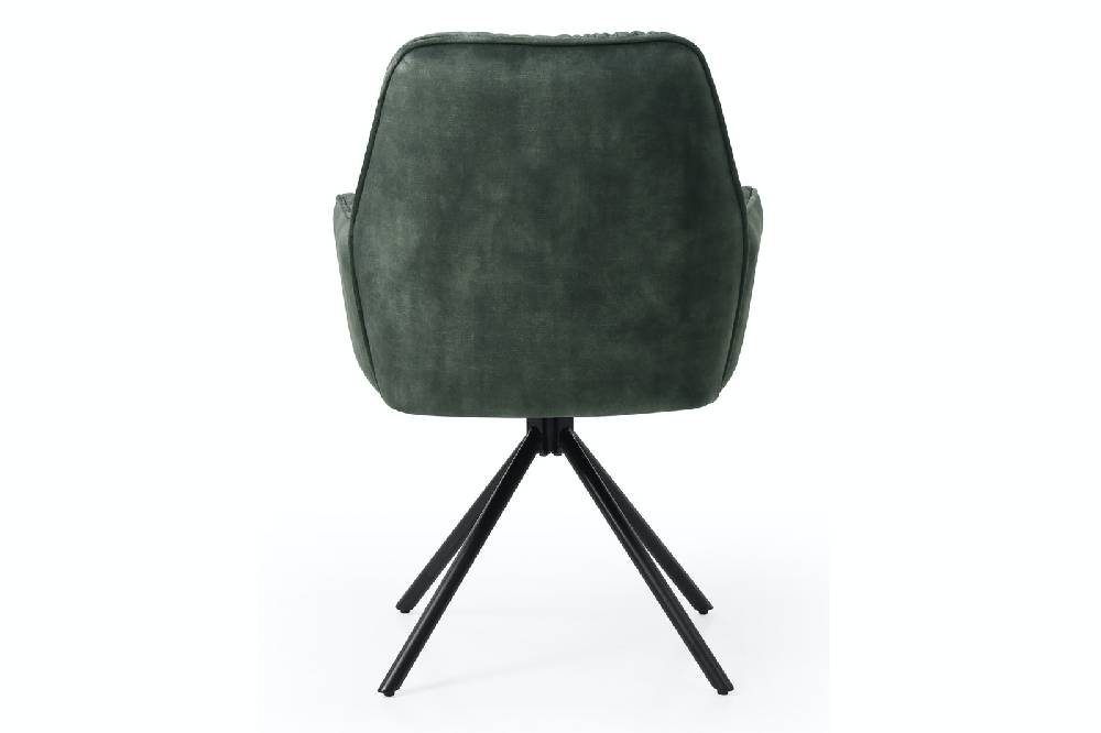 Salesfever Armlehnstuhl Dunkelgrün mit 360° Drehfunktion Vintage-Samtvelours Nova Begrenzt auf 3 Tage